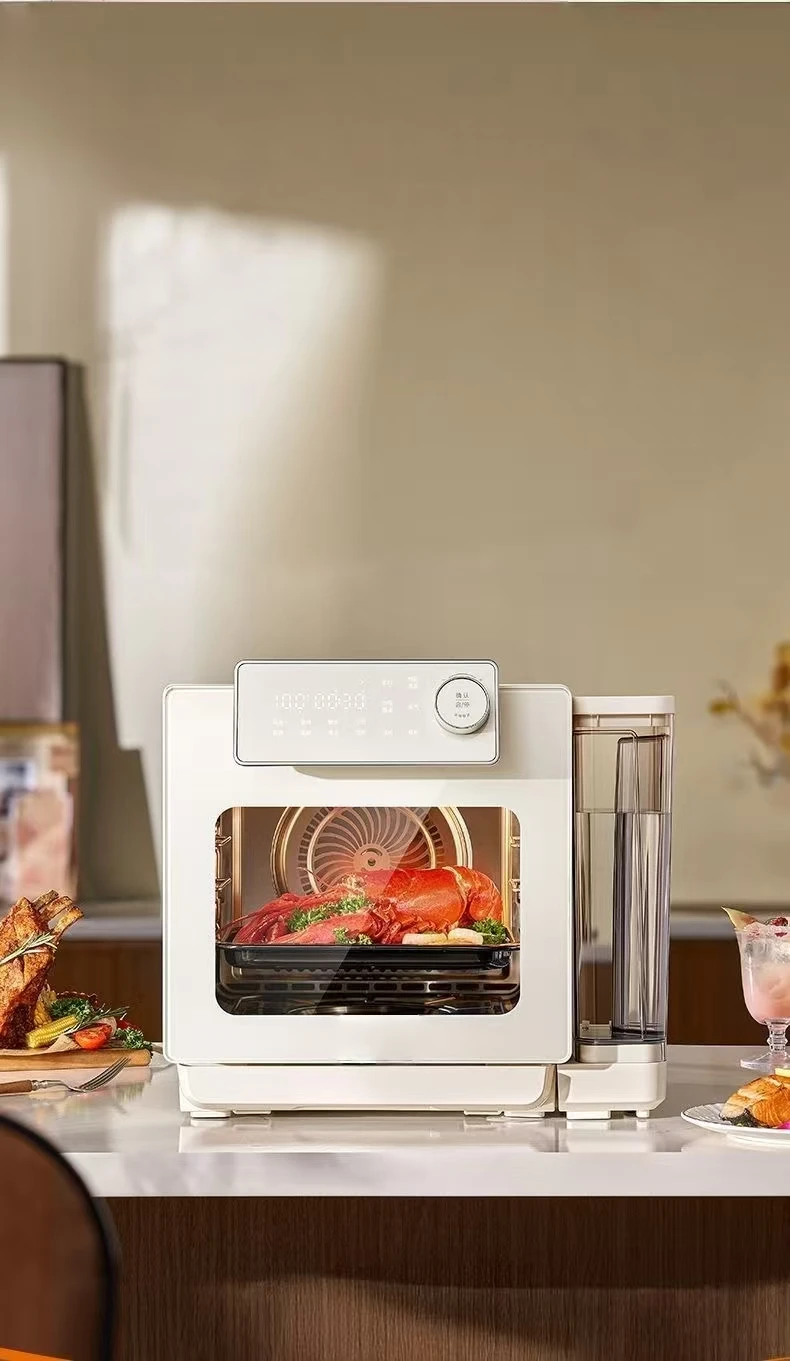 NWD Stainless Steel Electric Smart Steam Air Fryer Oven Digital Home Appliance For Kitchen White Color