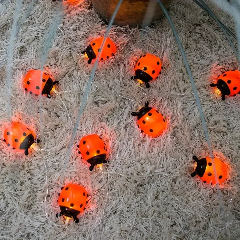 6 m 40 LED Rom Dekoration Marienkäfer Lichterketten Indoor Party Atmosphäre Weihnachten Batterie Blume Lichterkette Vorhänge 176 – Detail 5
