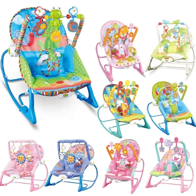 KSF Infant Born Multi-functional Electric Bouncer Rocker Chair Baby Boy Toy Rocking Chair Vibrating Children Toys With Music