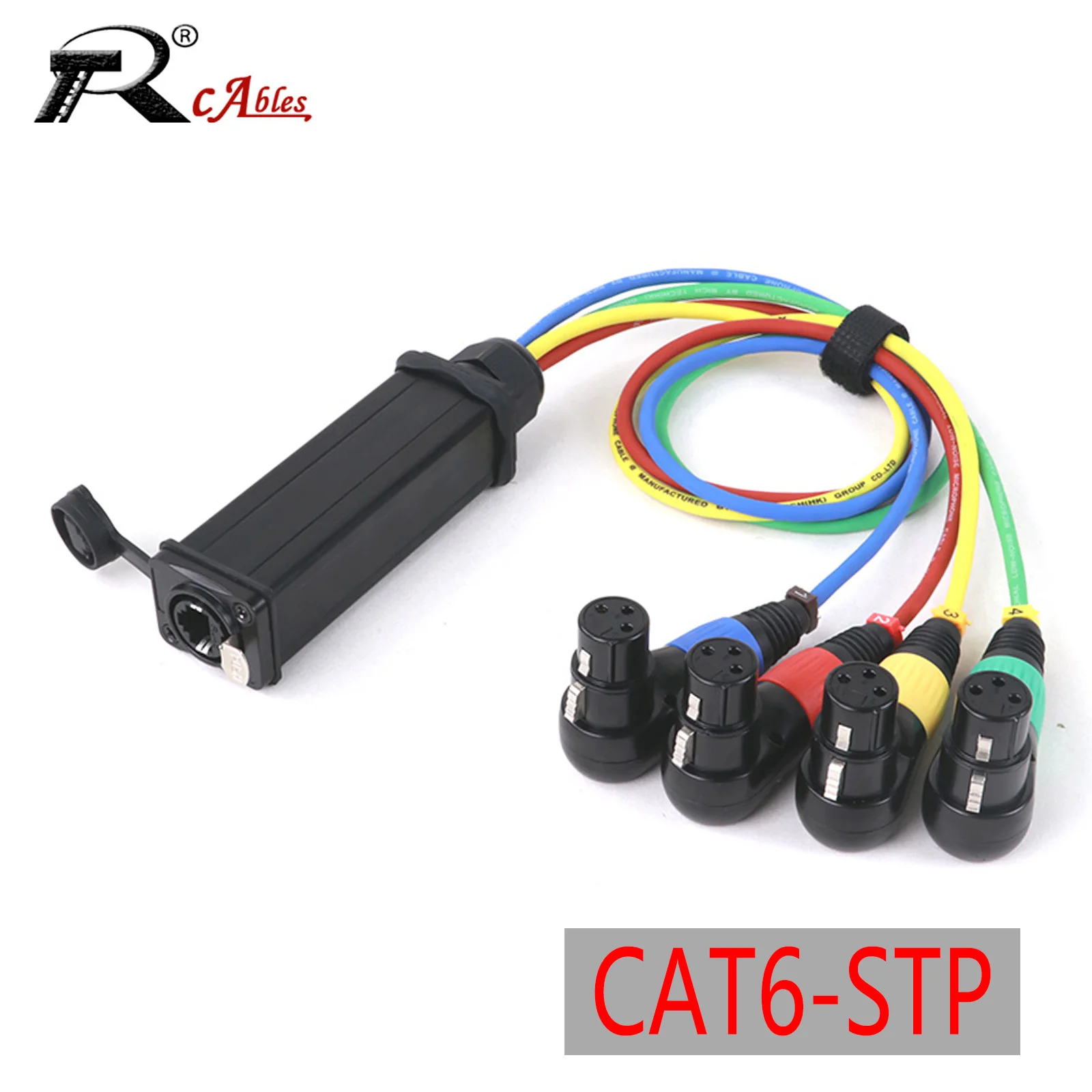 

Network Converter DMX RJ45 CAT6 Female To 4 CH Right Angle 3 Pin XLR Male/Female Connector Cable Audio Adaptor Signal Extender