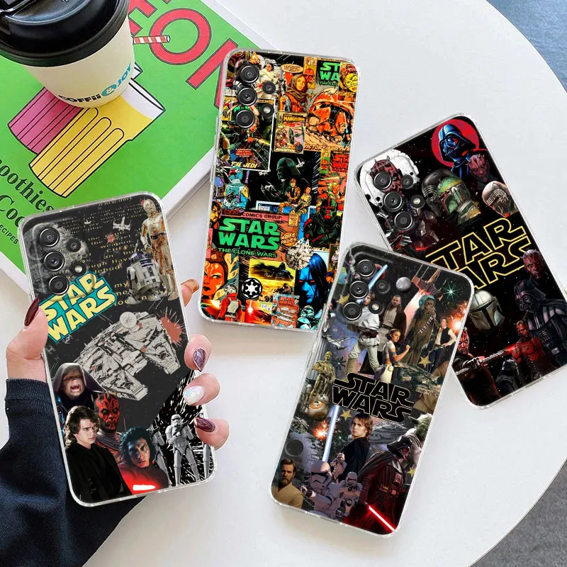 Starwars-Kyloren Hansolo Theforce For Samsung Galaxy A55 Case A54 A52 A53 Coque A15 A14 A13 A21S A23 A34 A35 A33 A72 Clear Cover