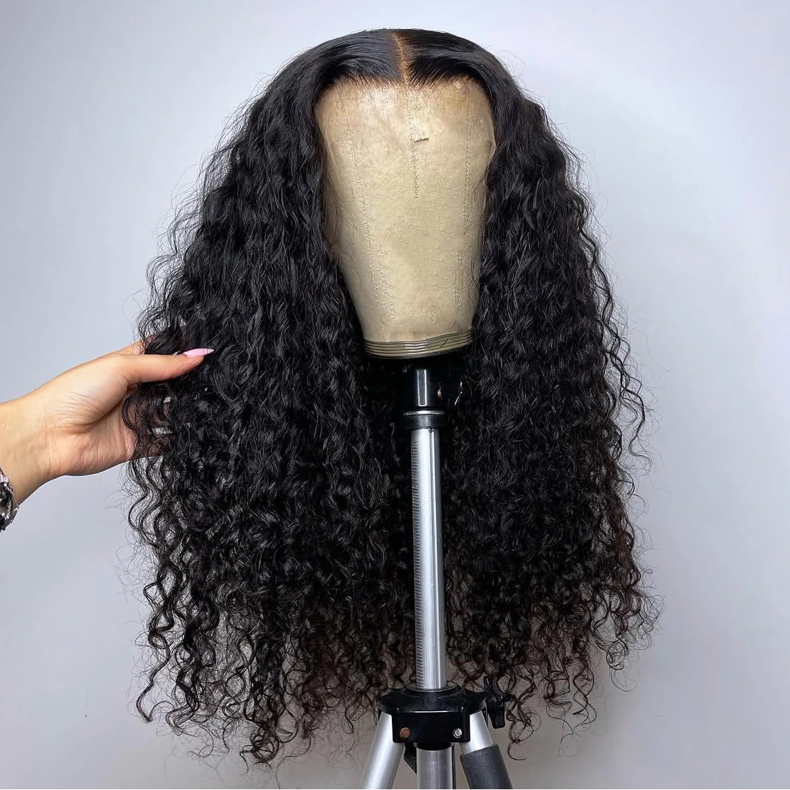 

Black Curly Wig Lace Front Long Deep Wave Curly Synthetic Lace Wig Heat Resistant Hair Daily Use Natural Hairline Wigs for Women
