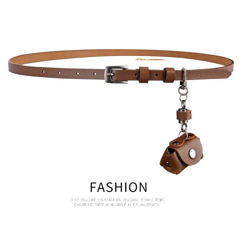 

Fashion Genuine Leather Belt with Waist Bag Woman Windbreak Waistband Removable Metal Decoration Luxury Designer Belt for Dress