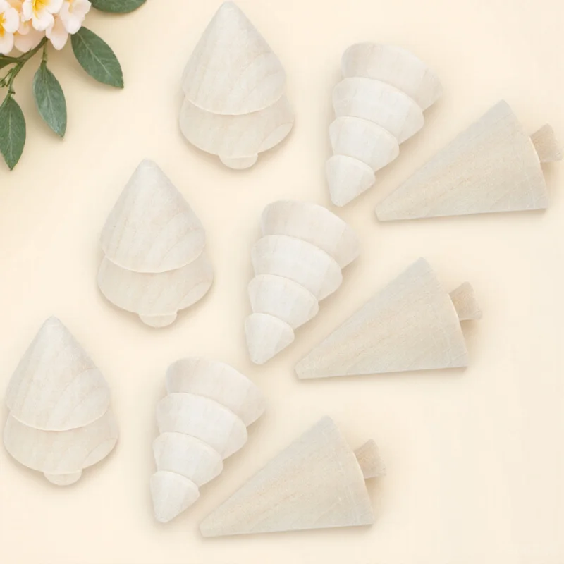

9Pcs Unfinished Christmas Trees Molds DIY Fittings for Creative Home Decorations Supplies Wood Christmas Trees