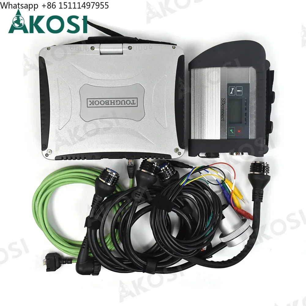 Mb Sd Connect Star C4 Compact 4 DOIP Newest Software SSD Full Set Diagnose for Cars and Trucks and CF19 Lptop