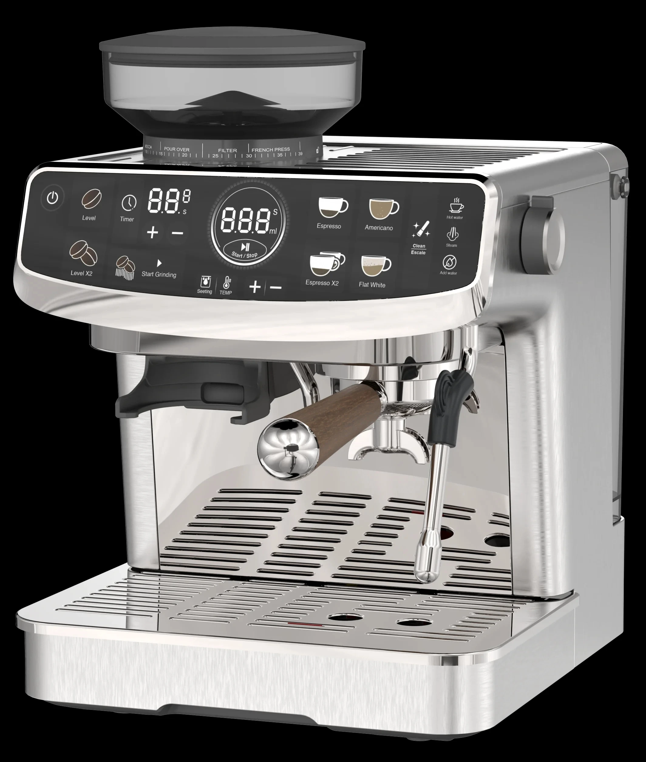 New High Quality Commercial Best Espresso Coffee Machine 2022 2023 Profesional Coffee Grinders Maker With Grinder