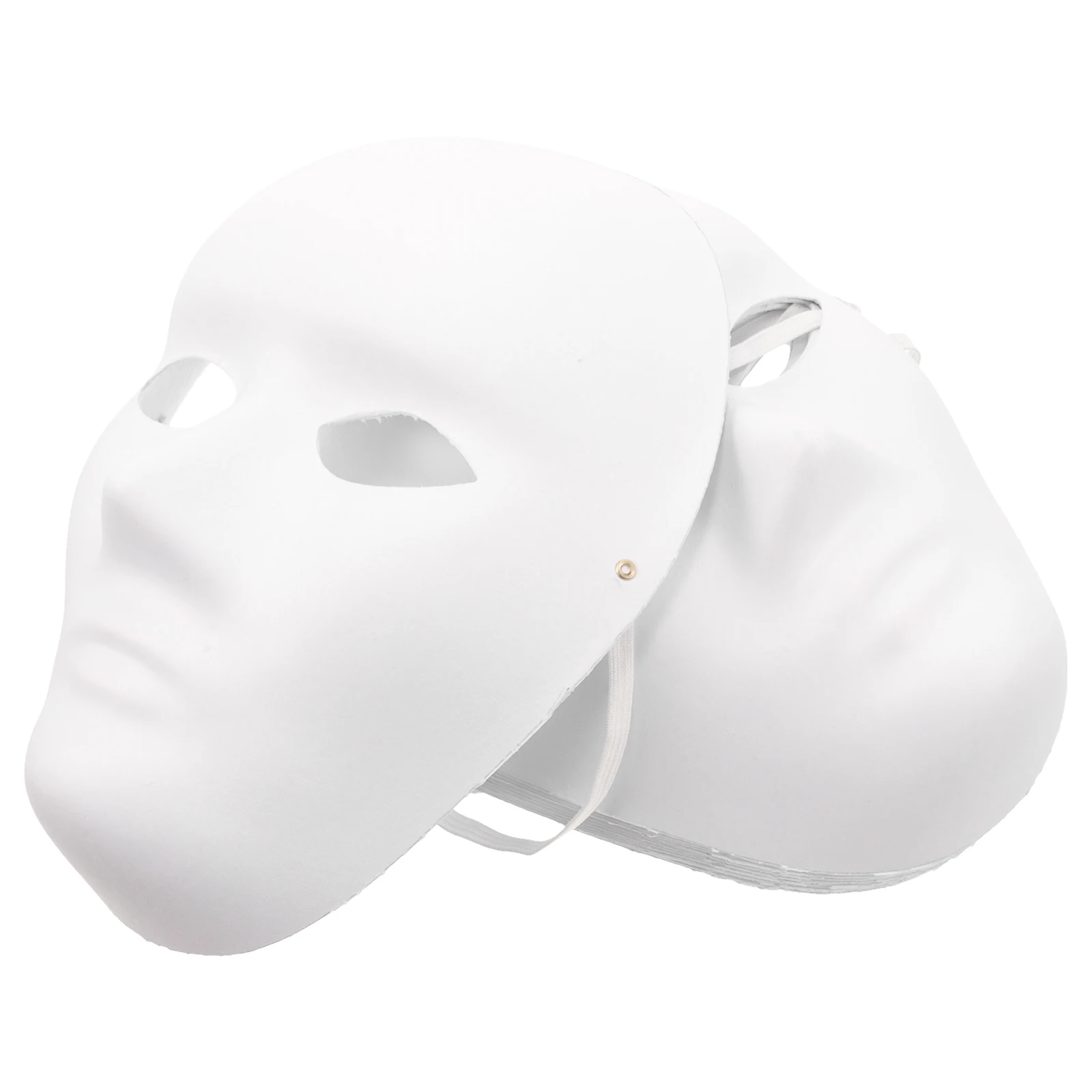 

10pcs Paper Mask Craft Paintable Diy Blank Decorative Masks Unpainted Masquerade Prop White Halloween School Students Toy