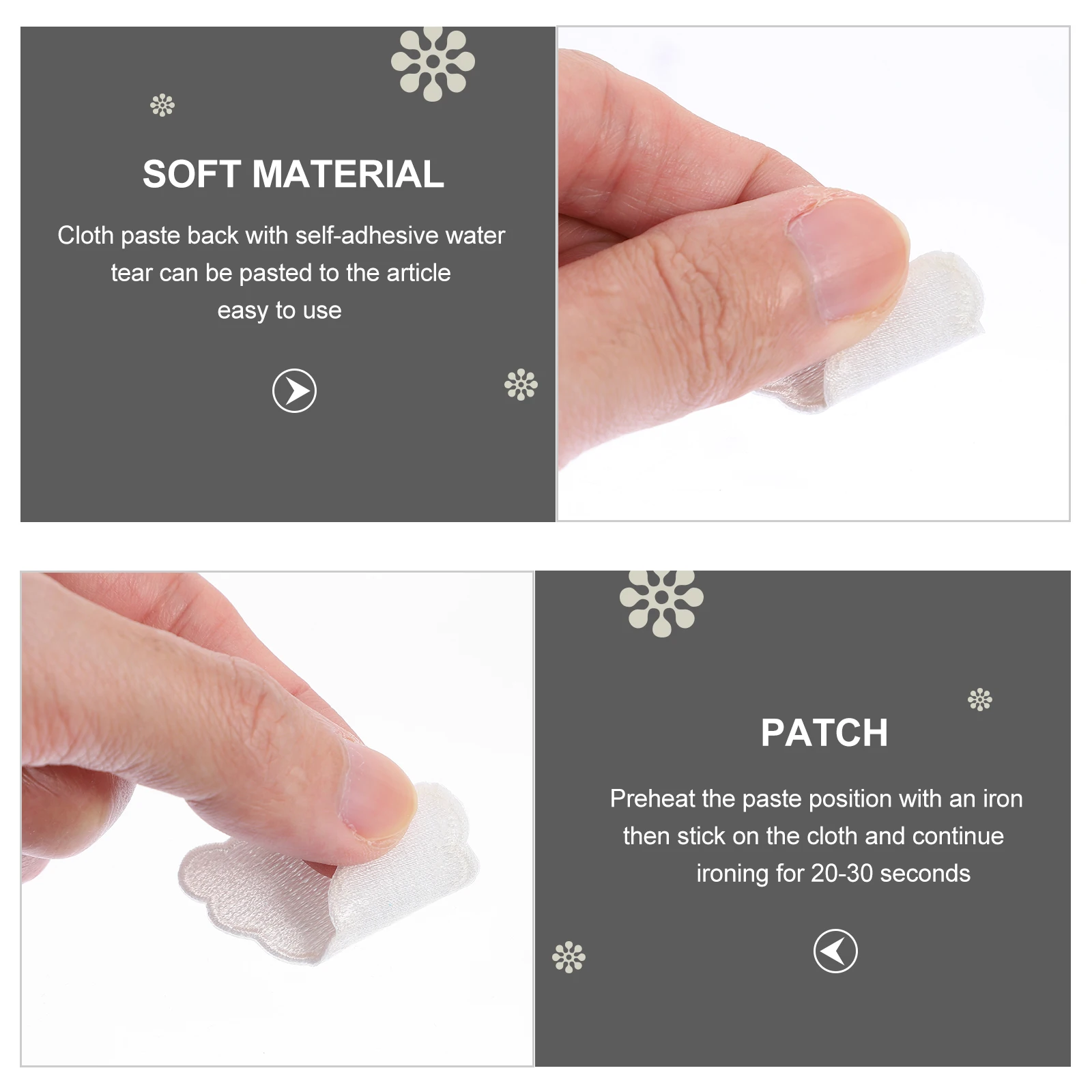 

6 pcs Clothing Appliques Iron On Patches Garment Repair for Jeans T Shirts Pants Bags Shoes Embellishment Durable Thread Easy