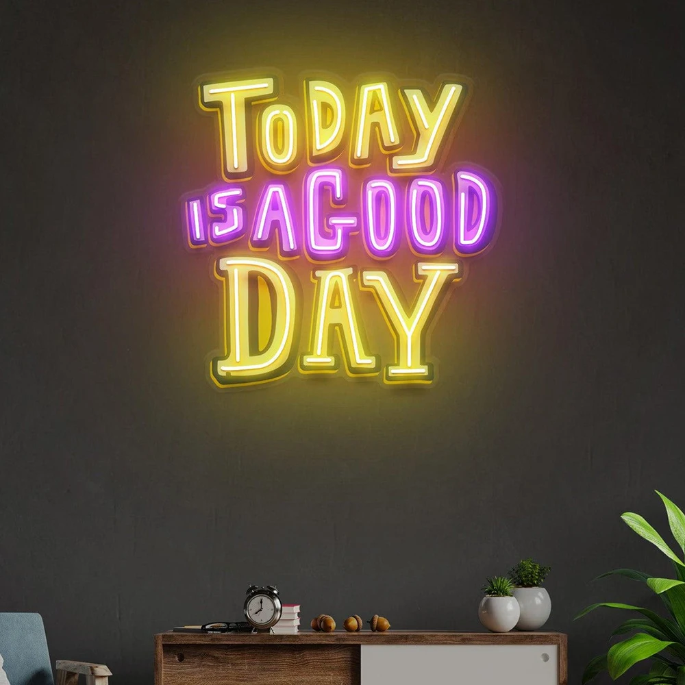 

Today Is A Good Day LED Neon Sign Home Room Wall Hanging Decoration Wall Decor Personalized Neon Signs Custom Neon Light