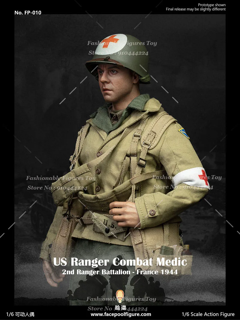 Facepoolfigure FP010 1/6 Scale Collectible Figure WWII US Ranger Combat Medic France 1944 12inch Men Soldier Action Figure Body
