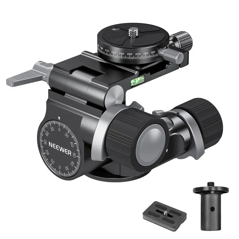 

2026 TH14 Professional 2-Way Gearing Tripod Head 360° Panoramic Rotation Precision Dual Adjustment Knobs for Mobile Phones