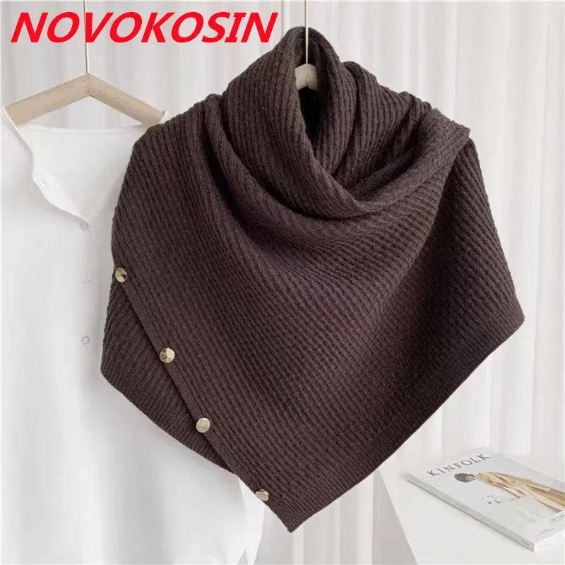 7 Colors Women Autumn Knitted Smock Button Cardigan Style Short Loose Shawl Overall Fashion Ring Used Thin Poncho Capes Wear