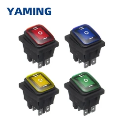 ON-OFF-ON 6 Pins 16A 20A 125V 250V AC Car Boat Led Light Rocker Toggle Switch Latching Waterproof Three Positions