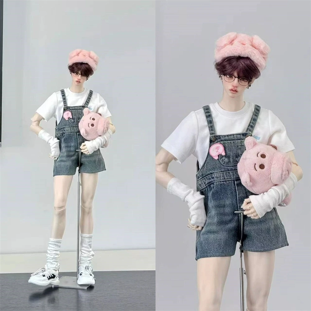 

ID75 Одежда для малышей Sunshine Джинсовые комбинезоны для мальчиков и девочек Точечный инвентарь Свободный стиль Синие брюки для куклы BJD Аксессуары для кукол