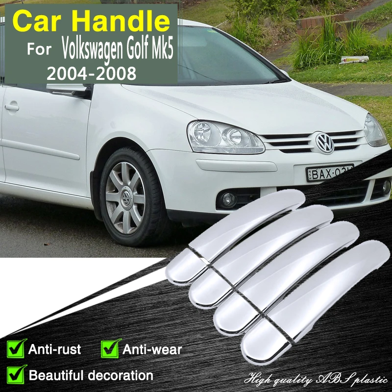 

Chrome Door Handle Covers For VW Golf Mk5 Rabbit GTI R32 Jetta SportWagen Vento Variant 2004-2008 Car Accessories Stickers Trim