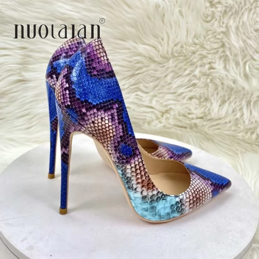 Sexy Shoes Woman High Heels Womens Lady Pumps High Heel Shoe Ladies Shoes Snake Printed Women Pumps 8 10 12 cm