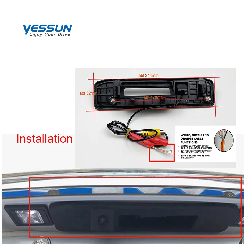 Yessun  fisheye 1280*720 Rear View Camera For Mercedes Benz A CLA GLA GLC GLE MML GLGLS GLK-Class X204 2013-2016 reversing park