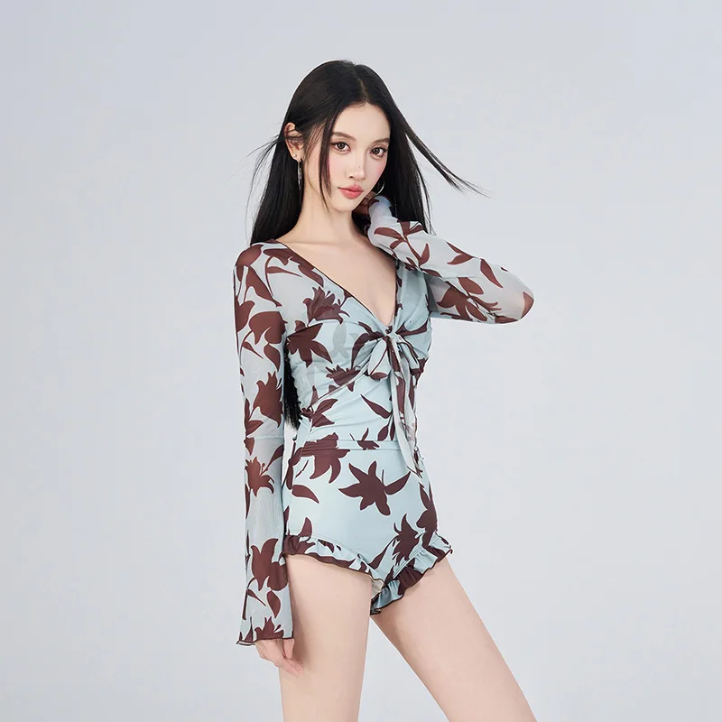 

2026 New Women's One-Piece Swimsuit Fairy Sle Hot Spring Bathing Suit Belly Covering Sexy Ins Sle Thermal Spa Swimwear