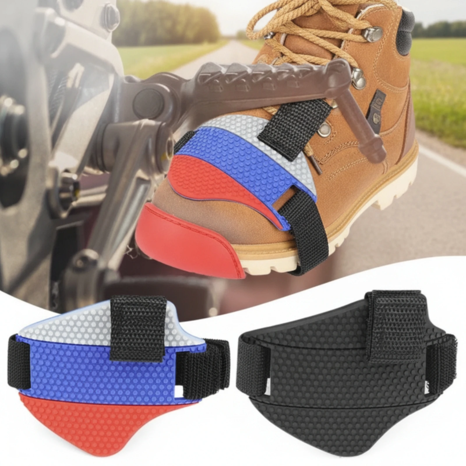 Motorcycle Shoe Protector with Hook and Loop Closure Honeycomb-Textured Motorcycle Shoe Protector Gear Non-Slip Adjustable