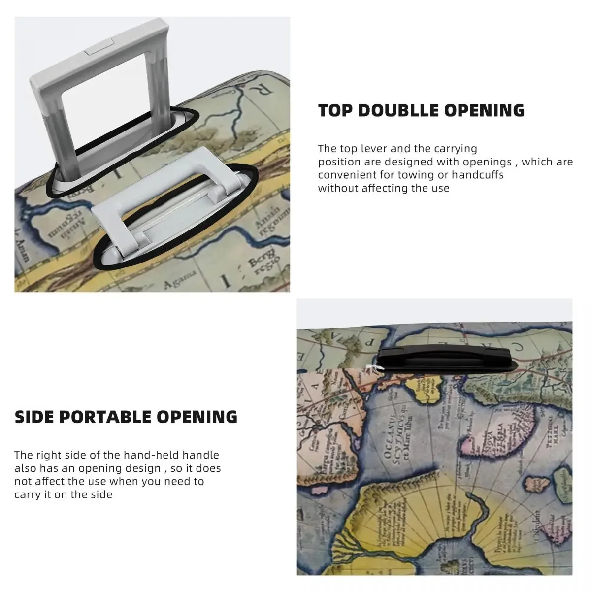 Map Of The North Polar Regions  Luggage Protective Dust Covers Elastic Waterproof 18-32inch Suitcase Cover Travel Accessories