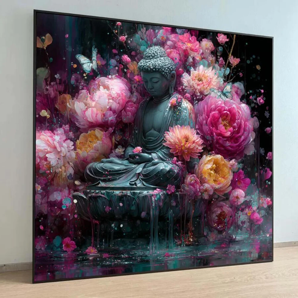 

DIY Vibrant Colors Flowers Buddha DIY 5D Diamond Painting New 2026 Full Mosaic Diamond Art Embroidery Big Size For Decor