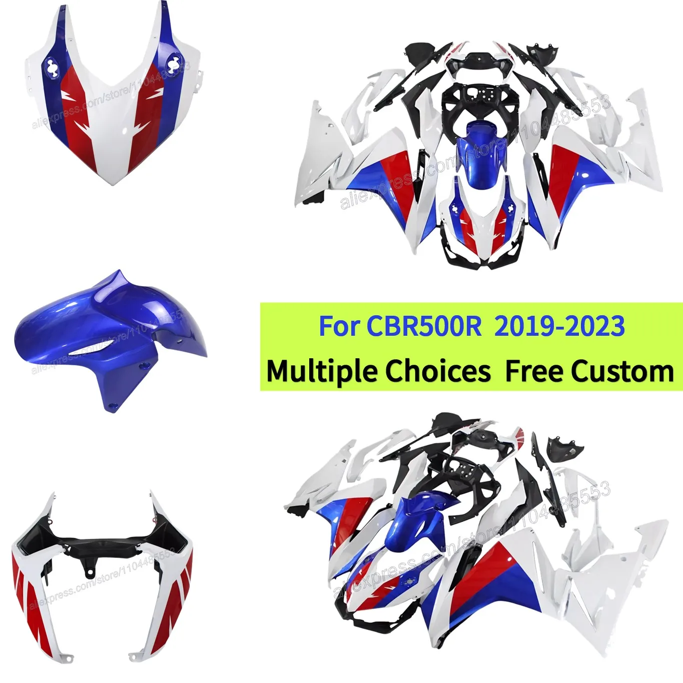 

ABS Plastic set CBR500R 2022 2023 For HONDA CBR 500R 2019 2020 2021 Bike Fairings White Bodykit | blue red