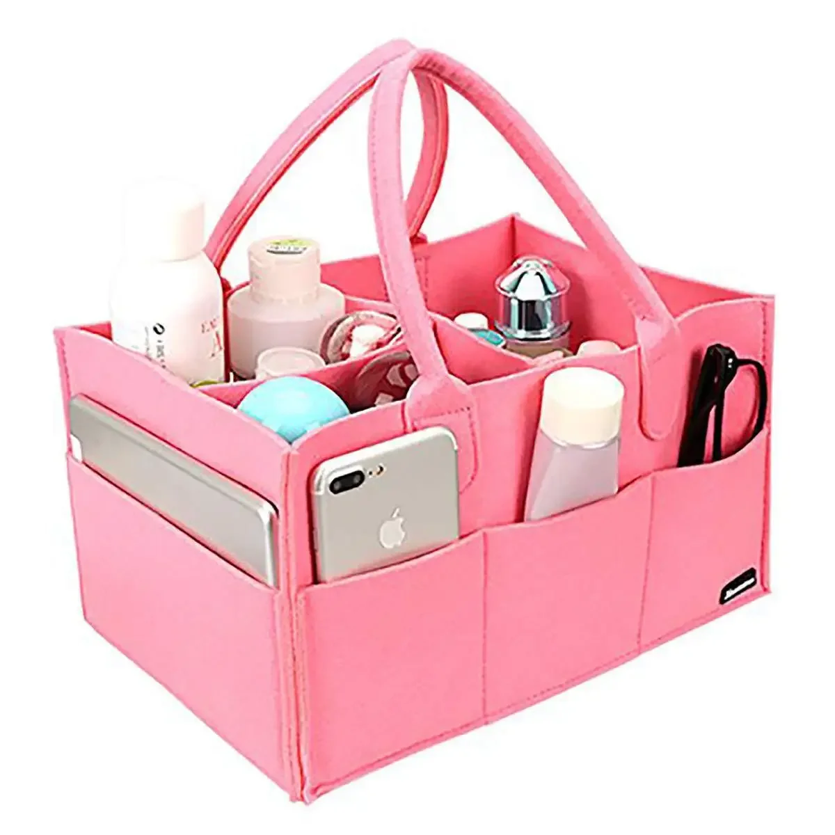 Multifunctional Coffee-colored Diaper Storage Bag Felt Diaper Bag Mommy Bag Beige Coffee Handheld Baby Diaper