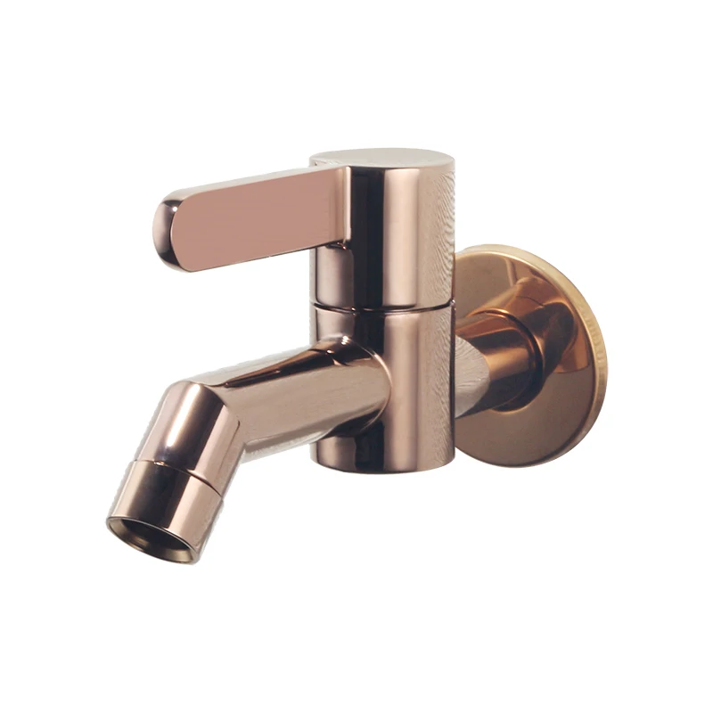 Wall Mounted Washing Machine Faucet Rose Gold Single Hole Single Cold Water Faucet Bathroom Balcony Mop Pool Faucet