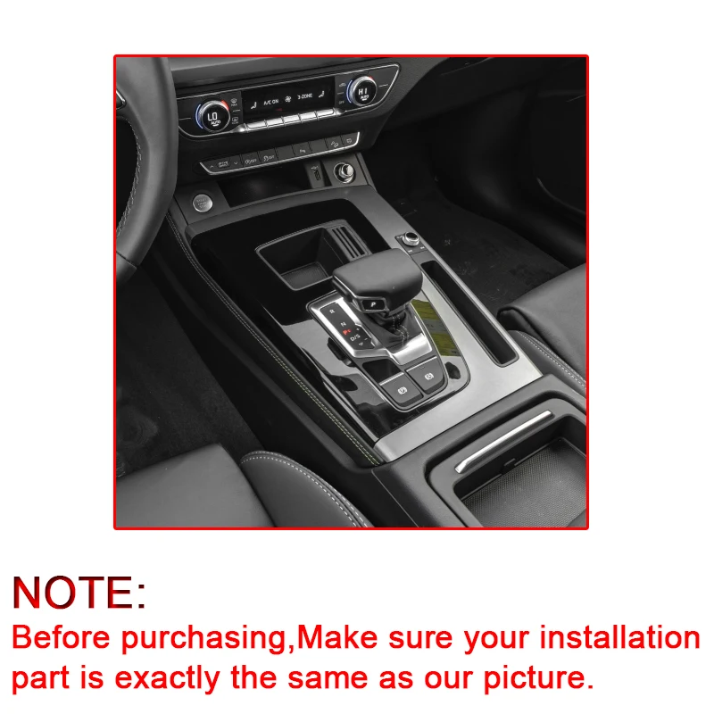 For Audi Q5 FY 2018-2023 Car Gear Panel Sticker Gear Box Protective Film Carbon Fiber Black Car Interior Sticker Car Accessories