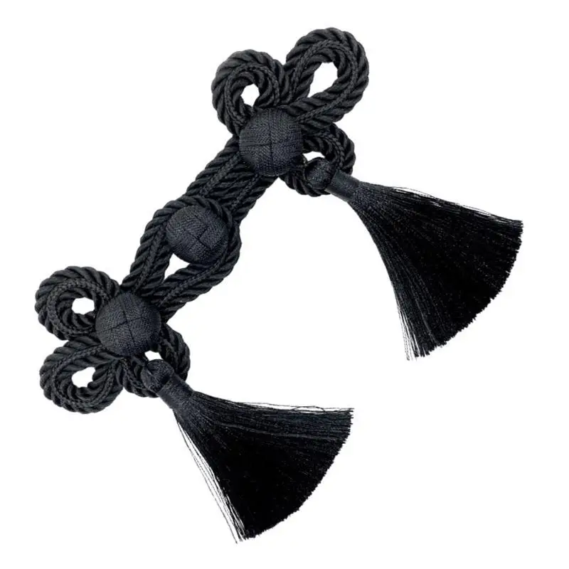 

652F Fashionably Cheongsam Buckle Fringe Trim Add Trendy Touch to Your Outfits Perfect for Every Fashion Enthusiasts