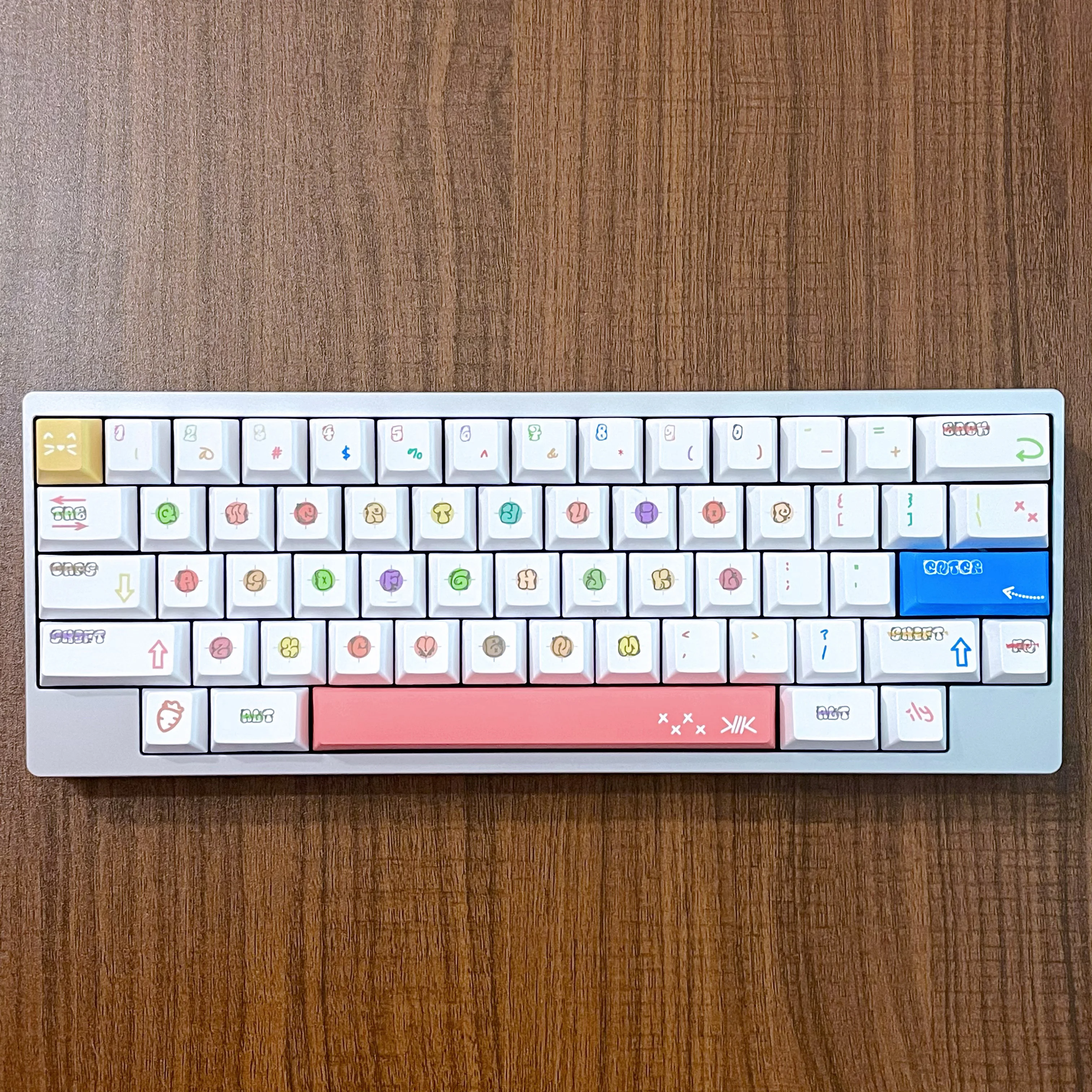 Watercolor keycaps Original height PBT hot sublimation light skin fine matte 145 key mechanical keyboard cap