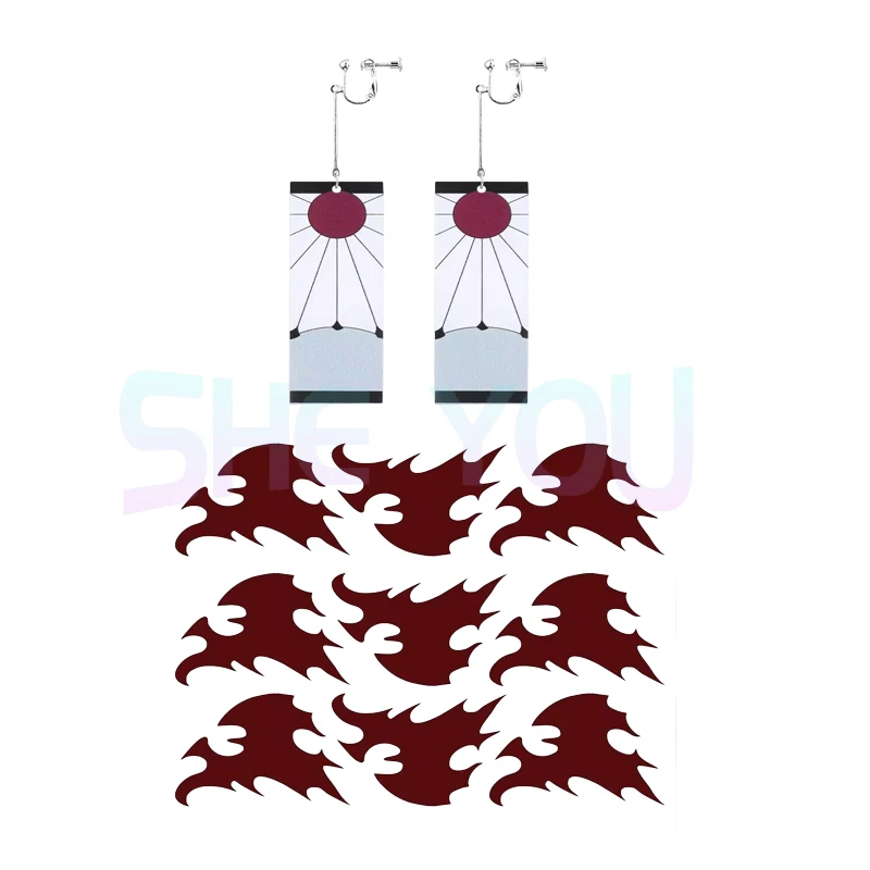 Kamado Tanjirou Cosplay Perruque, Cheveux Rouges et Bruns, Perruques Synthétiques, Bonnet, Degré de Chaleur