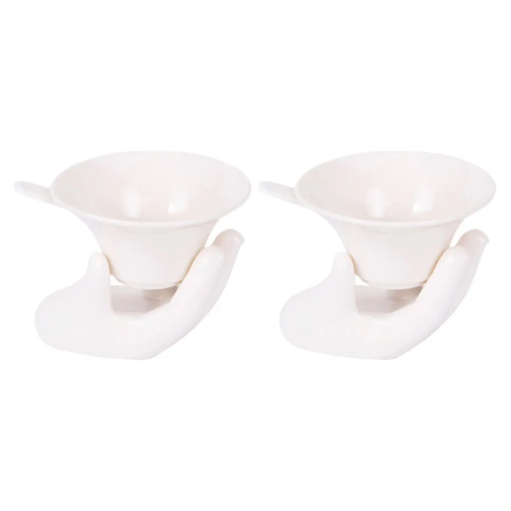 

2 Sets Milk Tea Strainer Leaker Infuser Filter Ceramic Colander Ceremony Accessory Creative Chinese