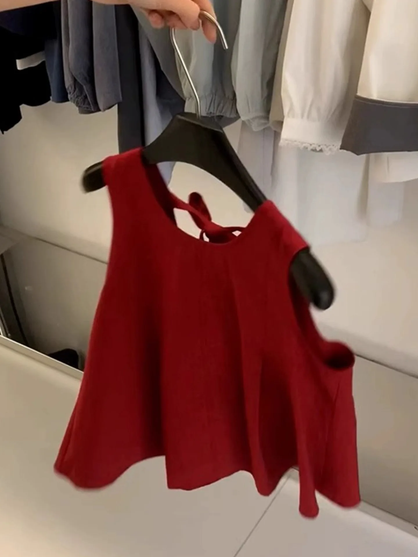 Sommer 2025, Faion Bal Strap Weste, lockeres Pendler-Sle-Damen-Svel-Top, koreanisches Design, gerader Schnitt, Einzelstück