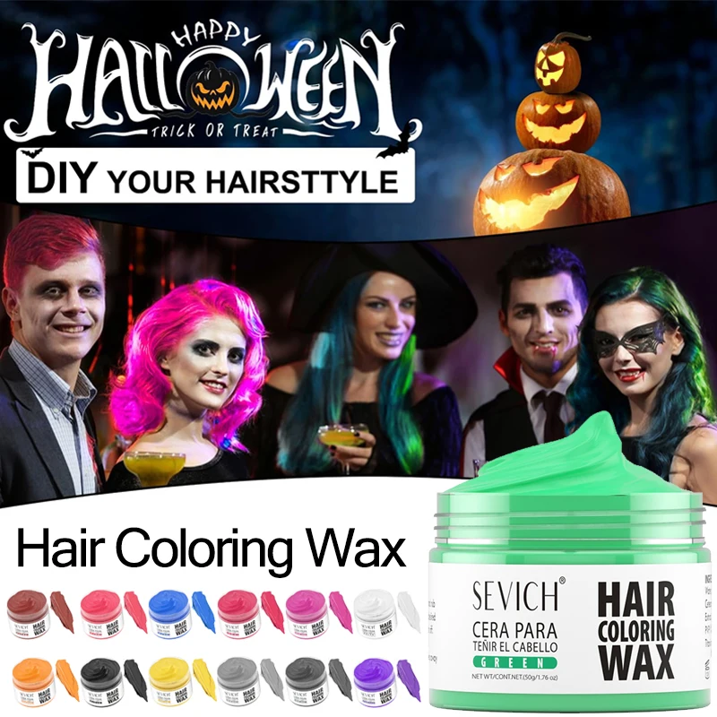 

Легко мыть воск для окрашивания волос на Хэллоуин, одноразовый воск для окрашивания волос, временная краска для волос «сделай сам», грязевой крем для краски для волос, средства для укладки волос