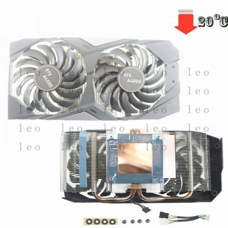

PP DIY Graphics Card Cooler for Quadro RTX A4000 Graphics Card Cooler Dual fans