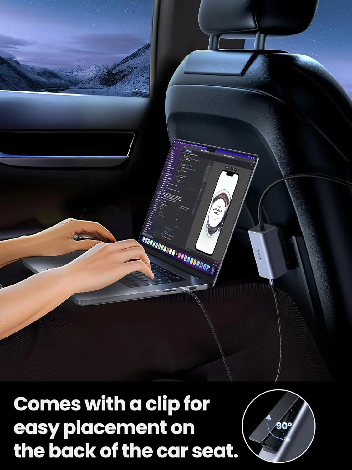 UGREEN 150W USB Cカーチャージャー、PD 3.1 140Wカーチャージャーアダプター急速充電4ポートシガーソケットUSBマルチポートチャージャー