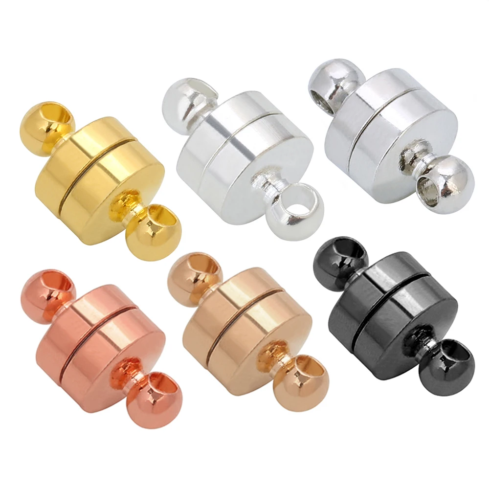 10pcs 6x11mm Magnetic Clasps Cylinder End Buckle Magnet Claps Fit Bracelet Clasp Connectors for Making Leather Bracelet Jewelry
