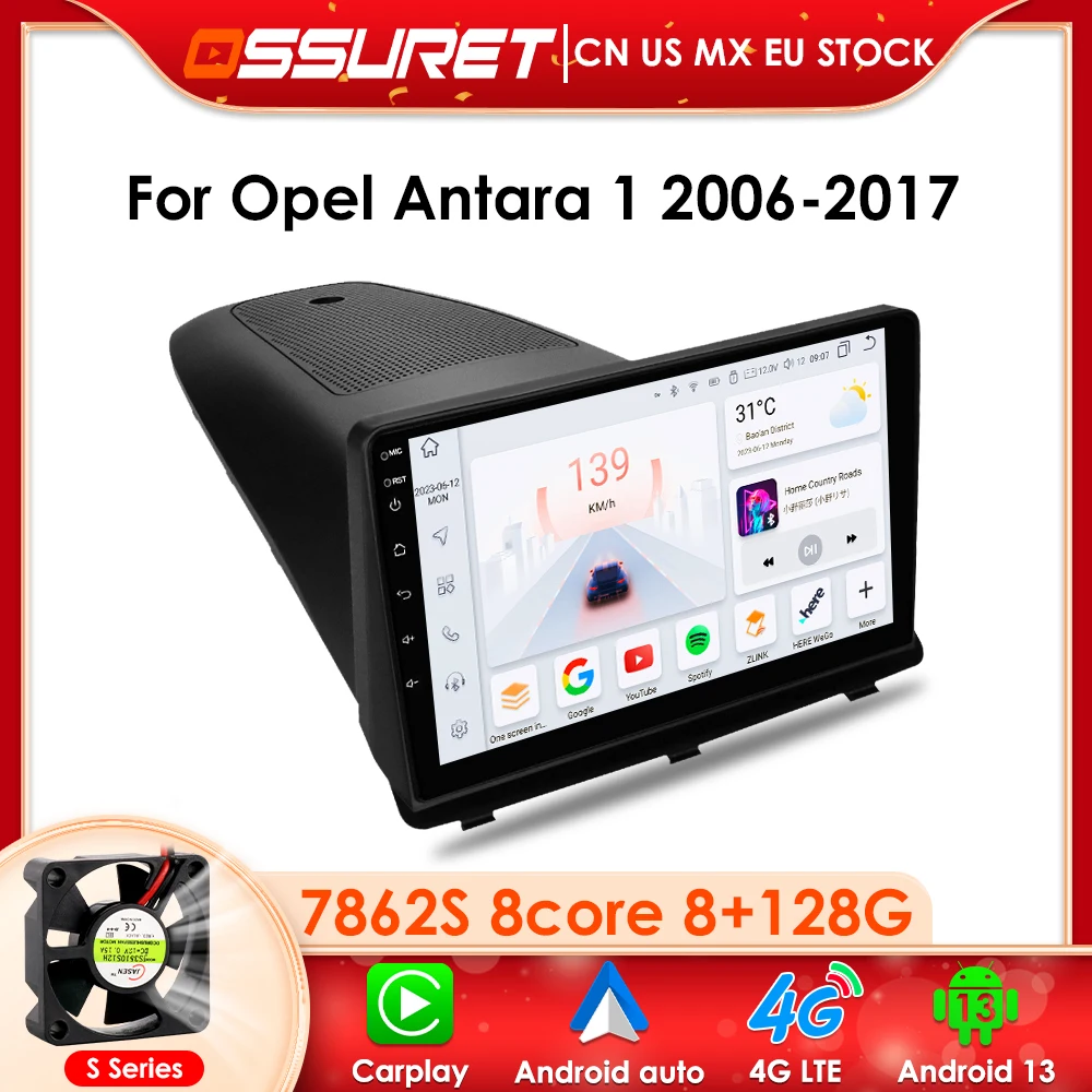 Carplay Auto Android 13 Car Radio GPS for Opel Antara 1 2006 - 2017 Navi Multimedia Player Stereo 2din Head Unit 4G-LTE 8+128G