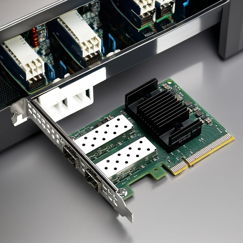 2025 رائجة البيع 25G SFP28 بطاقة شبكة إيثرنت PCIe 4.0X8 2-Port محول سلكي داخلي MCX631102AN-ADAT خادم WiFi SFP Interfa