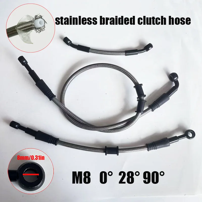 AN3 Universal Motorcycle hydraulic Brake Hose M8 8mm Banjo front/rear Steel Braided Hydraulic Brake Clutch oil Line Upgrade
