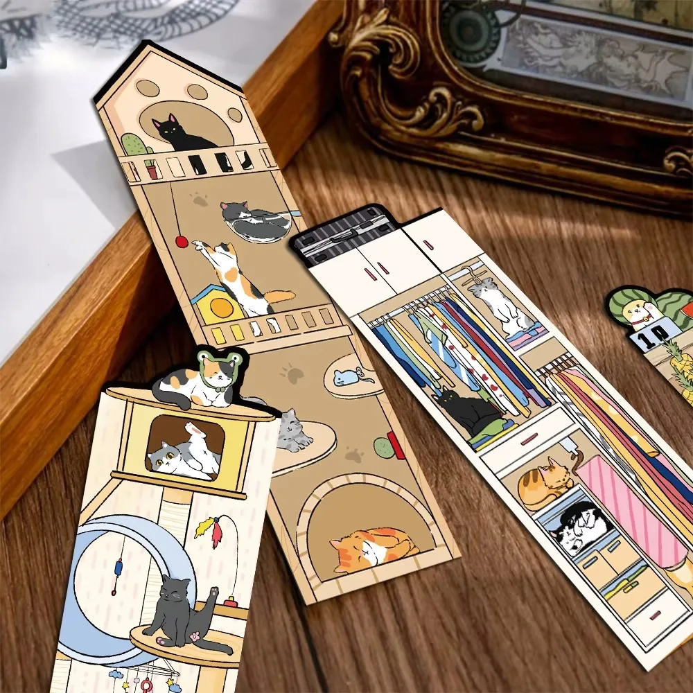 الإبداعية 30 قطعة العالم القط المرجعية الكرتون ورقة صفحة بمناسبة بطاقات القط الكتابة على الجدران ورقة المرجعية الهدايا #5