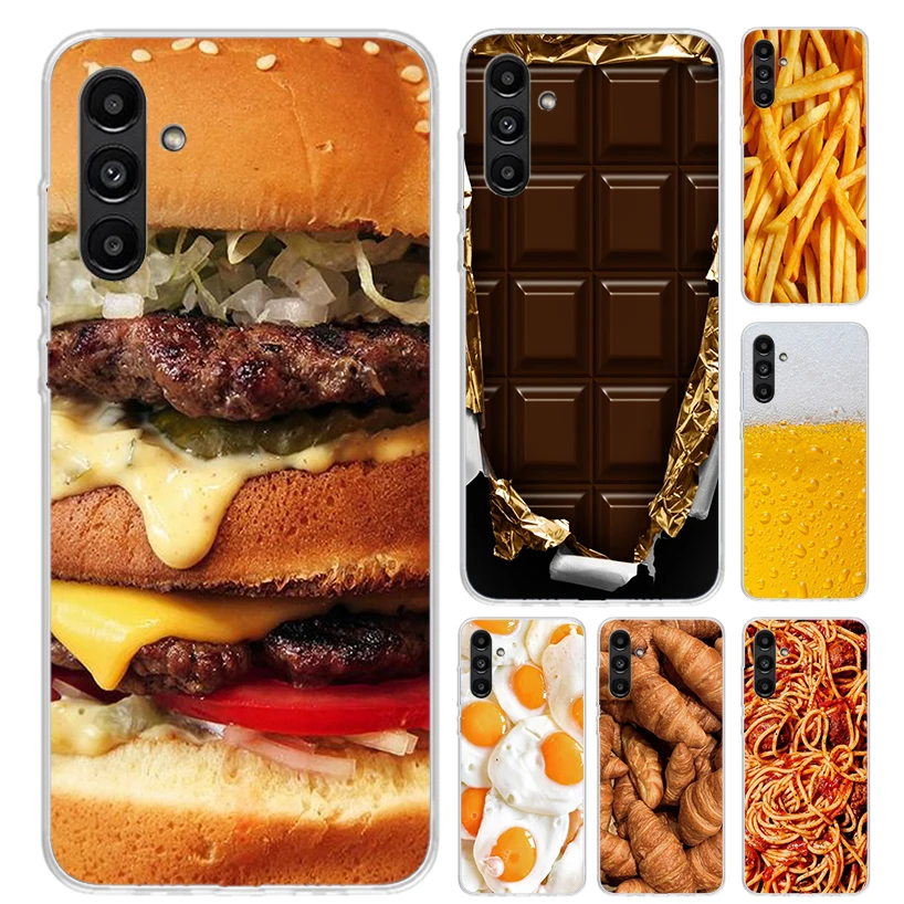 Food Fries Beer Cheese Sushi Cookie Phone Case for Samsung Galaxy A15 A25 A35 A55 A14 A24 A34 A13 A53 A12 A52S A23 A33 A24 A34 A