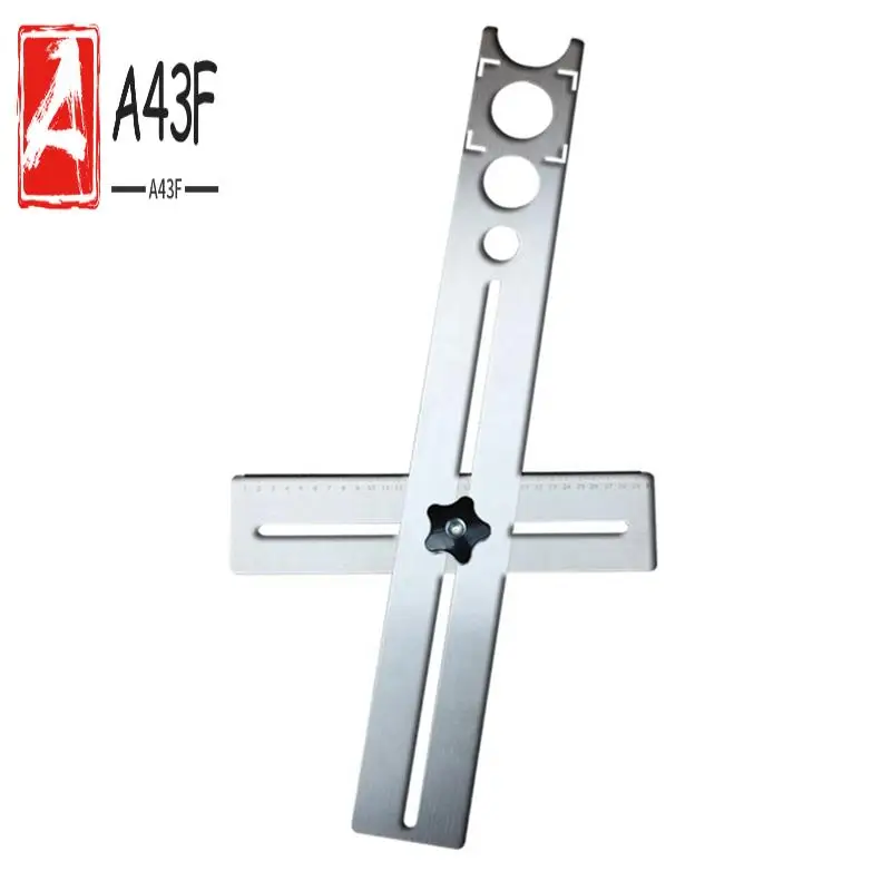 

A43F-Multifunctional Universal Tile Hole Locator 40Cm Universal Ruler Thickness 1Mm Drilling Tool