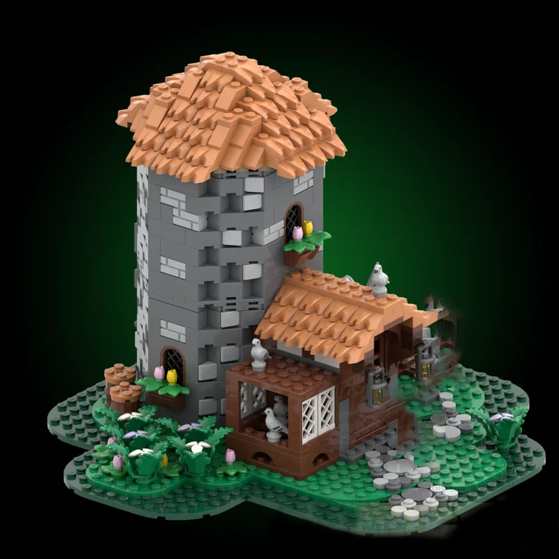 Modèle médiéval Moc briques de Construction modulaire Pigeon gardien maison modèle technologie blocs noël bricolage jouet Construction cadeaux