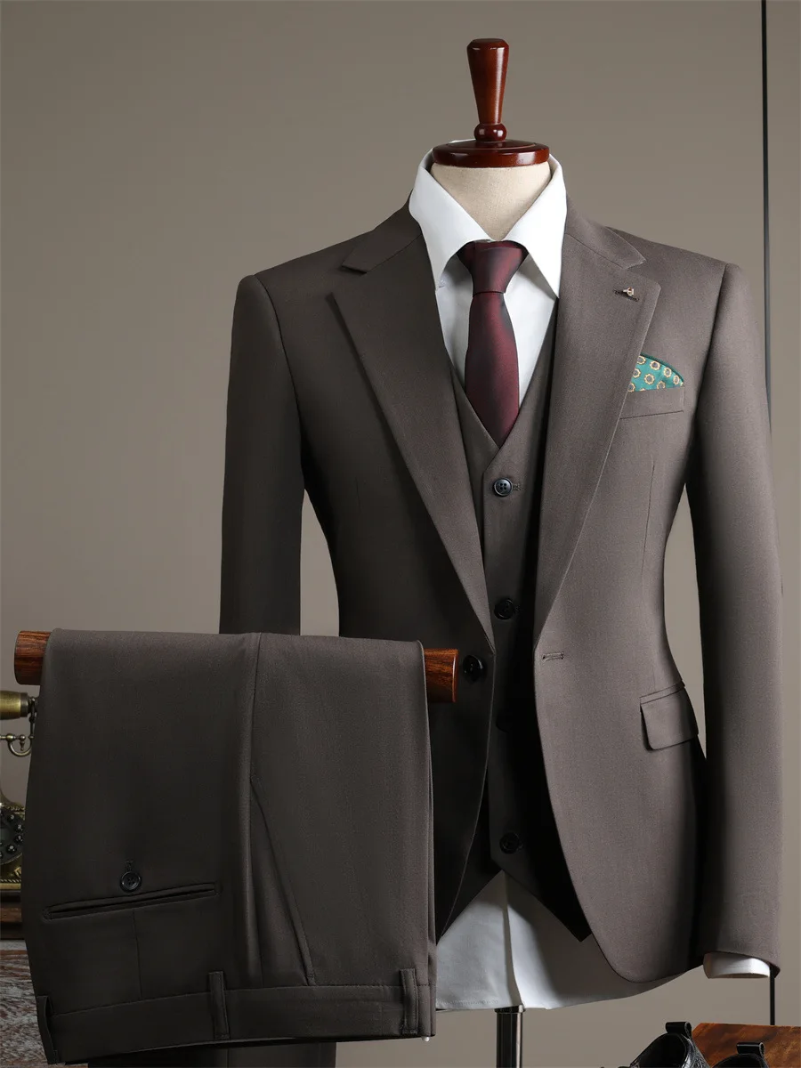 

ZX219Men's suits, slim-fitting work clothes, business suits, British style, handsome groom, high-end feeling for marriage