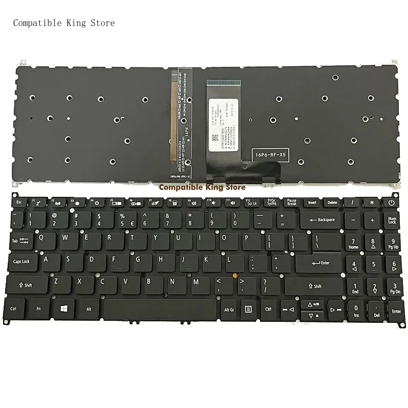 dd US/Backlight/Keyboard For Acer Aspire A515-43 43G 44 44G 45 45G 46 52 56 Aspire A315-23 55 S50-51 series Black Color