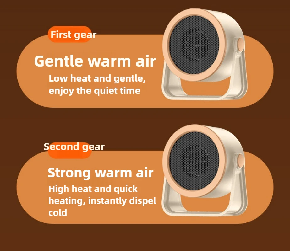 سخان سطح المكتب المنزلية الصغيرة سخان الحرارة السريع غرفة التدفئة توفير الطاقة منخفضة الضوضاء قابل للتعديل مكتب سخان كهربائي