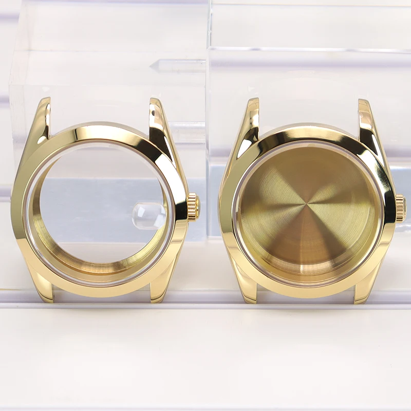 36mm 40mm Gold Bevel Edge Watch Case Sapphire Glass For NH35 NH34 NH36 NH38 Miyota 8215 Automatic Movement 28.5mm Dial Explorer