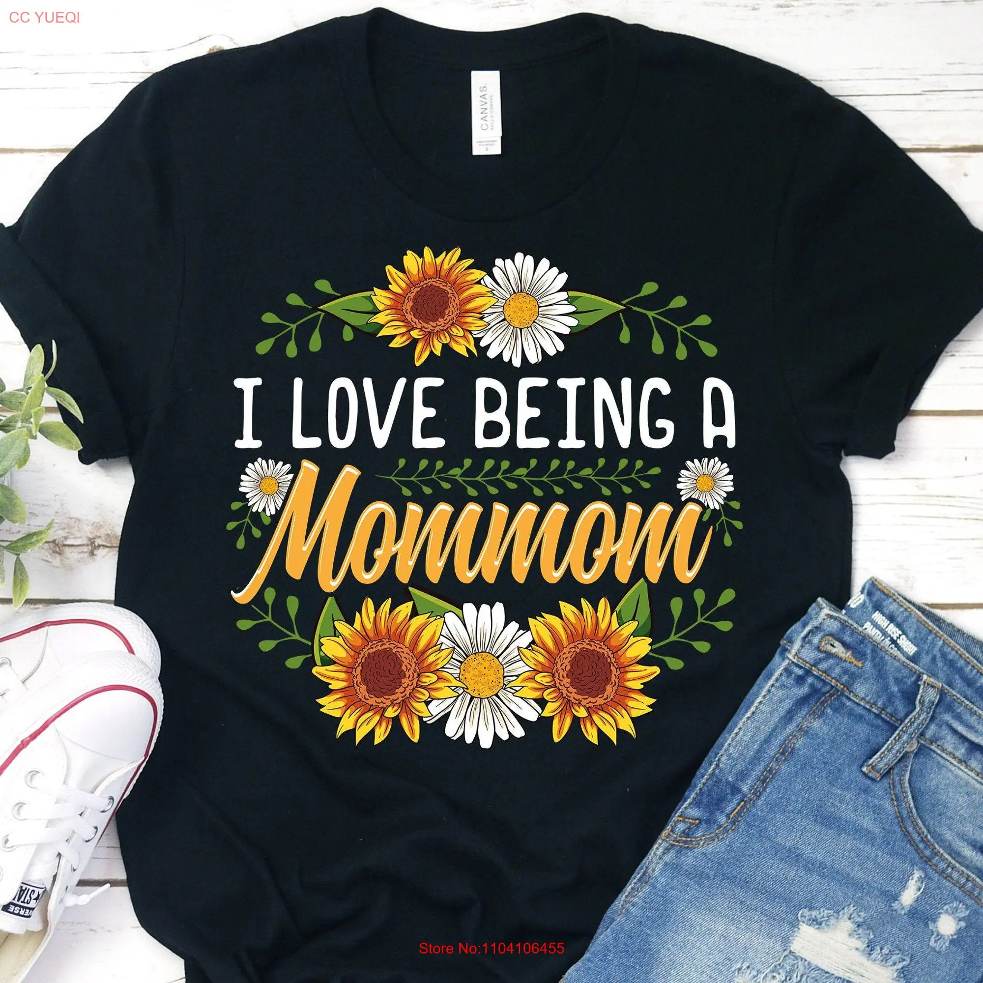 I Love Being A Mommom T Shirt Sunflower Christmas s Mothers Day long or short sleeves